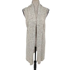 Cotton Blend Long Line Sweater Vest SIZE XL Beige Heather Preppy Academia Nice